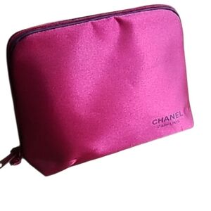 Chanel Satin Cosmetic Clutch Bag Pouch